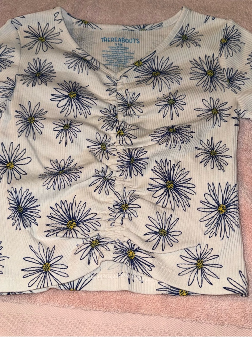 Thereabouts Girls Size S 7 8 Floral Short Sleeve Shirt